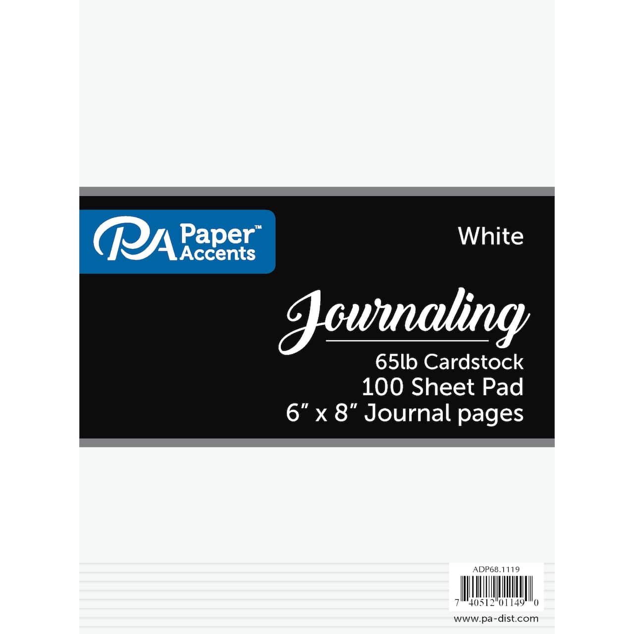 PA Paper™ Accents White Journaling Cardstock Paper Pad, 6 x 8